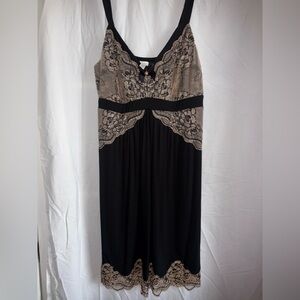 Soma Black and Beige Lace Chemise